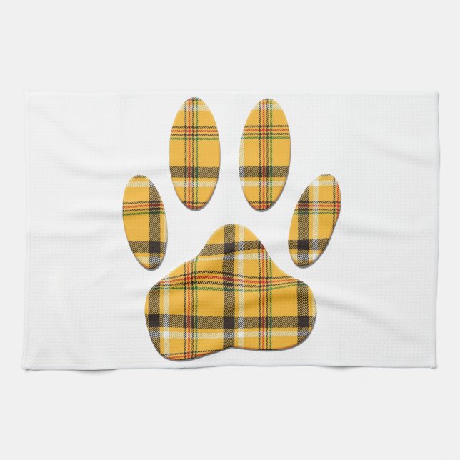 Paño De Cocina Tartan Dog Paw Print (Horizontal)