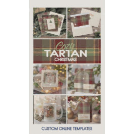 Paño De Cocina Tartan Merry Christmas Gold Frame ID1141A