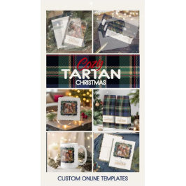 Paño De Cocina Tartan Merry Christmas Gold Frame ID1141B