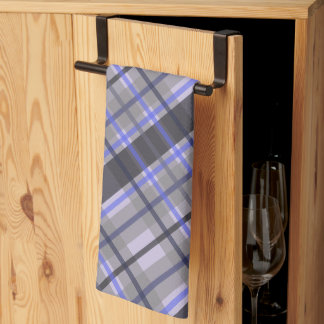Paño De Cocina Tartan Moderno Azul Camello Negro Patrón