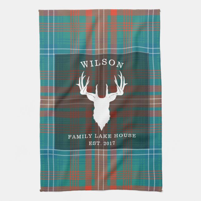 Paño De Cocina Tartan Plaid Clan Wilson Family Lake House (Vertical)