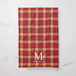 Paño De Cocina Tartan Plaid Clásico de Navidad