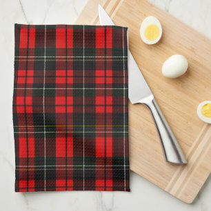 Paño De Cocina Tartan Plaid Escocés Rojo Moderno Wallace