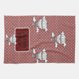 Paño De Cocina Tartán rojo y blanco