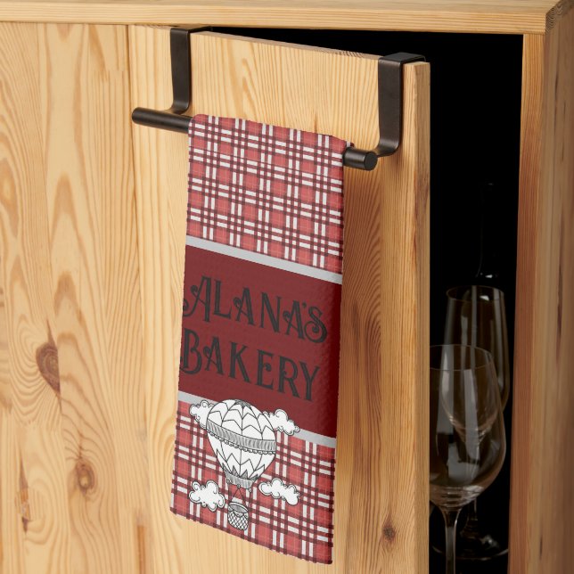 Paño De Cocina Tartán rojo y blanco (Pliegue de tercios)