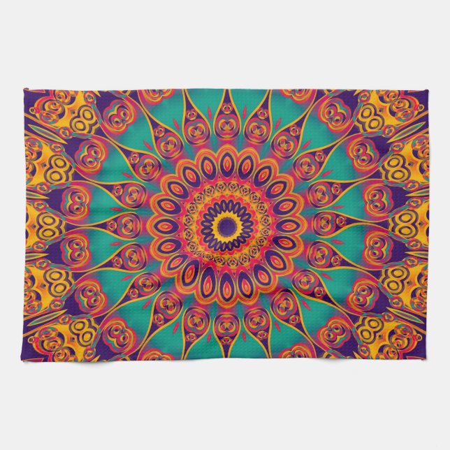 Paño De Cocina Tattoo Kaleidoscope Fractal (Horizontal)