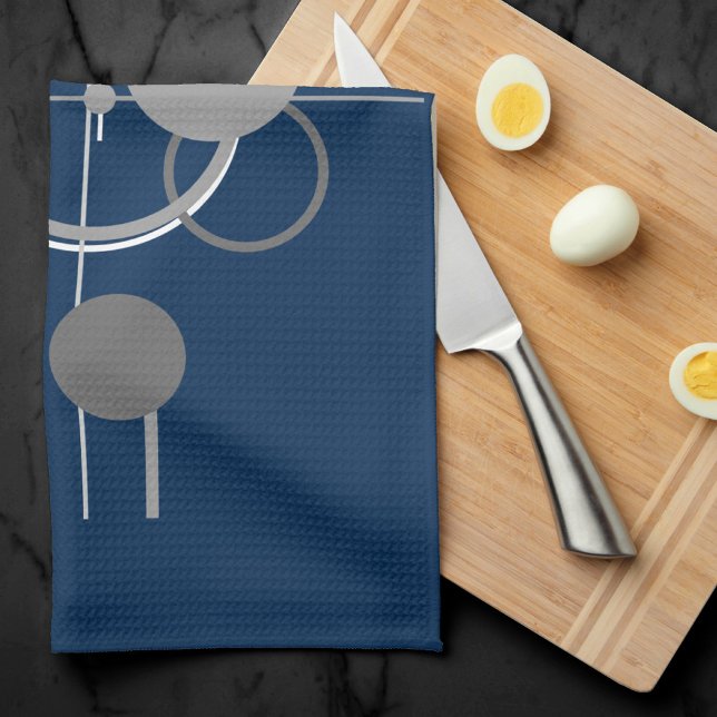 Paño De Cocina Tattoos Line Art | Abstract Navy Blue Dark Gray (Subido por el creador)