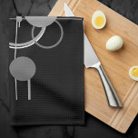 Paño De Cocina Tatuajes Art Deco Moderno | Minimalismo monocromo<br><div class="desc">Sencillo tatuaje tribal estilo línea sagrada de geometría y formas en una paleta unisex neutra. Inspirado en un Gran Gatsby de 1920, con un moderno motivo artístico abstracto de los años 20 con un toque de fantasía. El diseño geométrico presenta varios tonos o colores de líneas nítidas con varios círculos,...</div>