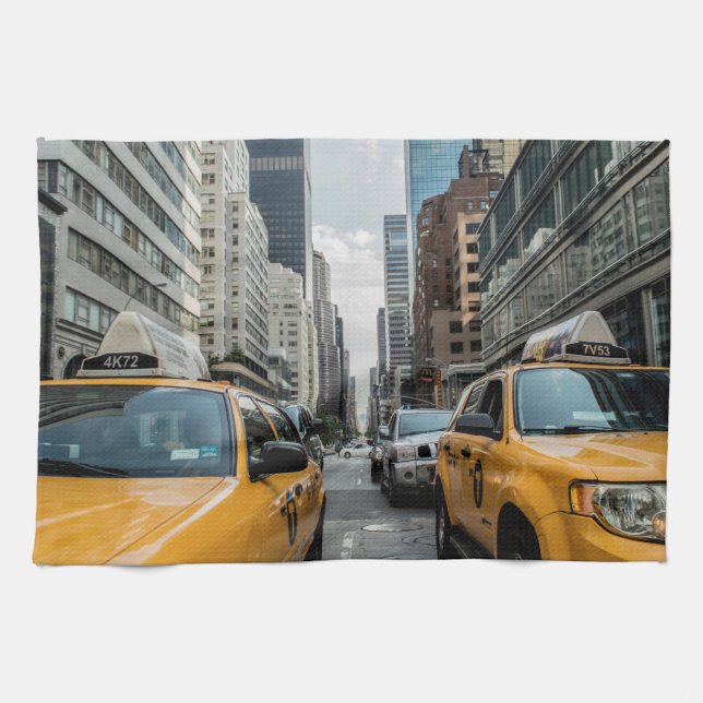 Paño De Cocina Taxis amarillos de Nueva York (Horizontal)