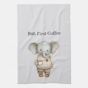 Paño De Cocina Taza de café de elefante