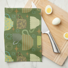 Paño De Cocina Taza de té verde brillante de estilo moderno de me