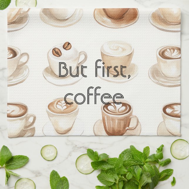 Paño De Cocina Tazas de café con crema (Doblado)