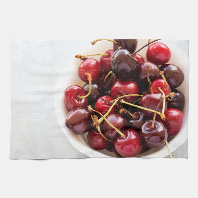Paño De Cocina tazón de cerezas (Horizontal)