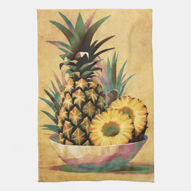 Paño De Cocina Tazón de fruta de piña (Vertical)