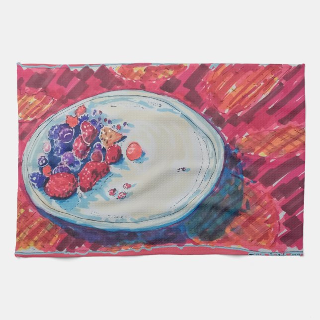 Paño De Cocina Tazón de Frutas Rojas (Horizontal)