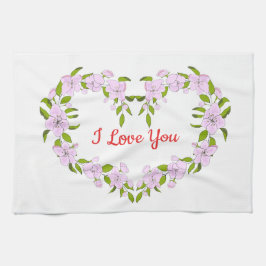 Paño De Cocina Te amo flores lindas