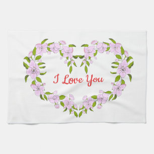 Paño De Cocina Te amo flores lindas