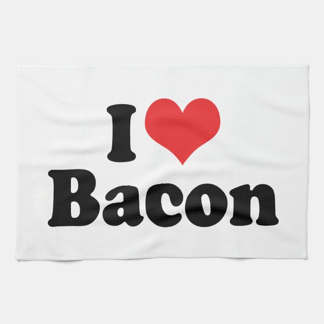 Paño De Cocina Te Amo Tocino de Corazón - Amante del Tocino (Horizontal)