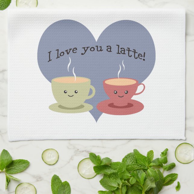 Paño De Cocina ¡Te amo un café con leche! (Doblado)