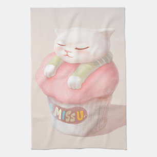 Paño De Cocina Te echo de menos el Ilustracion del pastel