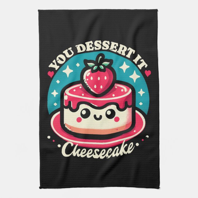 Paño De Cocina Te Mereces - Cheesecake Kawaii (Vertical)
