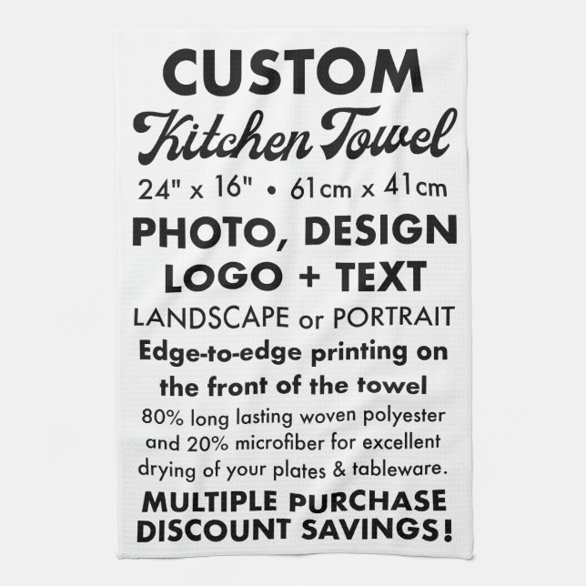Paño De Cocina Té personalizado/toalla de cocina personalizado de (Vertical)