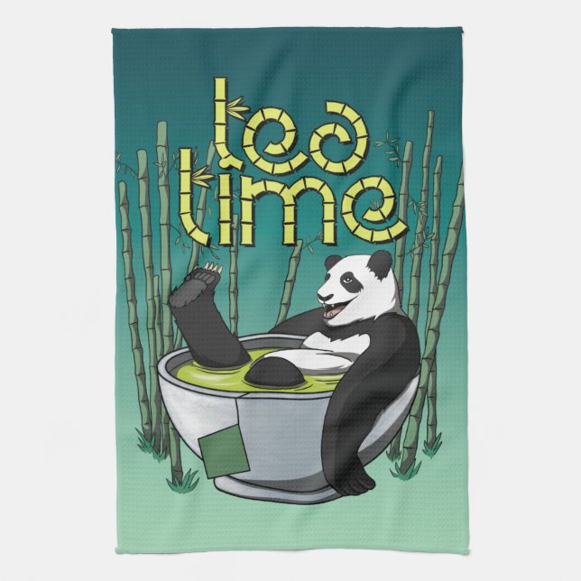 Paño De Cocina Tea Time Panda (Vertical)