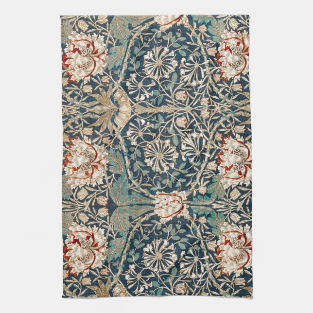 PAÑO DE COCINA TEA TOWEL : WILLIAM MORRIS : HONEYSUCKLE (Vertical)