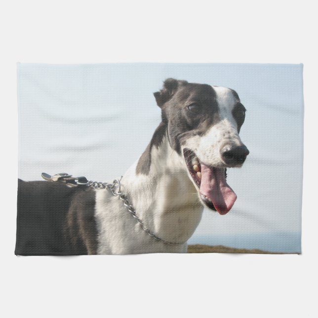 Paño De Cocina Teatowel del galgo - muchacho hermoso P4 (Horizontal)