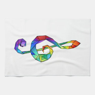 Paño De Cocina Tecla musical arcoiris tremendo clef
