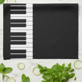 Paño De Cocina Teclado de piano negro y blanco 