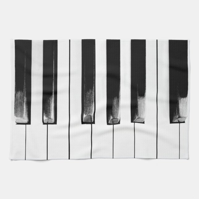 Paño De Cocina Teclado de teclas de piano antiguas (Horizontal)