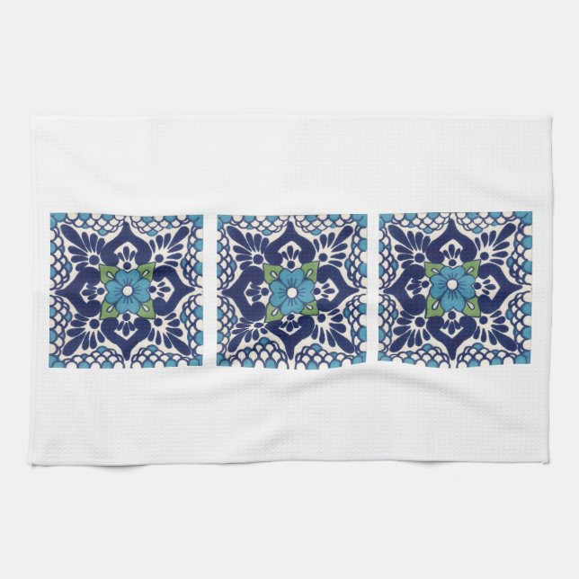 Paño De Cocina Teja de Talavera del mexicano (Horizontal)