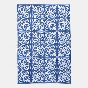 Paño De Cocina Teja marroquí - azul y blanco de cobalto