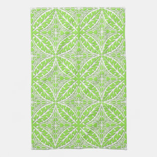 Paño De Cocina Tejas marroquíes - verde lima y blanco