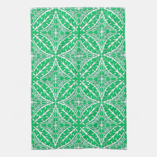 Paño De Cocina Tejas marroquíes - verde y blanco de jade