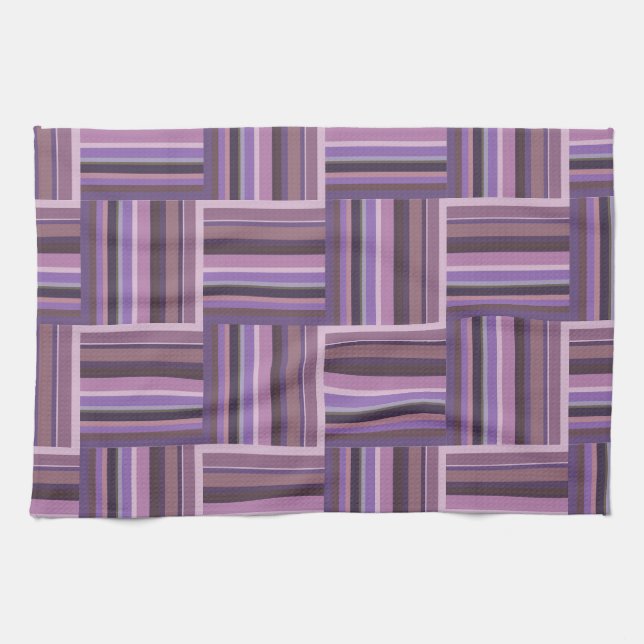 Paño De Cocina Tejido de rayas malvas (Horizontal)