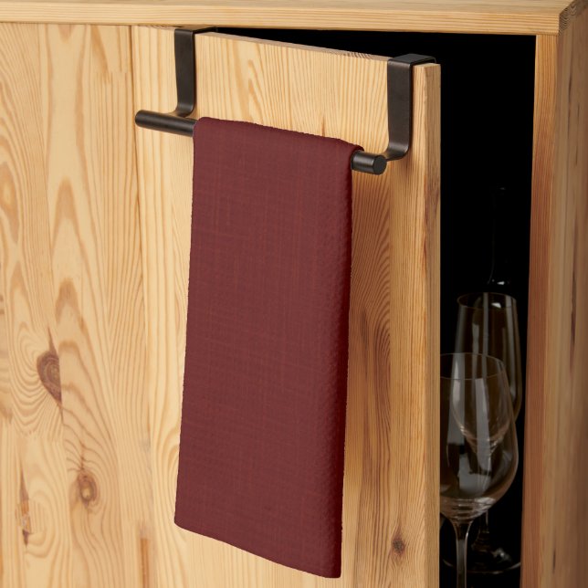 Paño De Cocina Tejido rojo oscuro, rojo-marrón. (Pliegue de tercios)