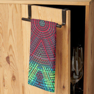 Paño De Cocina Tejidos Mandala Azul verde y rojo