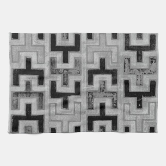 Paño De Cocina tela de barro africana textil con patrones geométr (Horizontal)