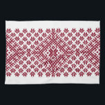 Paño De Cocina Tela de patrón continuo tradicional letón<br><div class="desc">Patrón antiguo tradicional grisón - Auseklis - estrella nórdica</div>