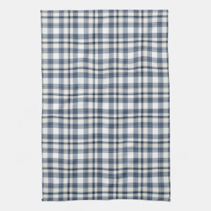 Paño De Cocina Tela escocesa blanca azul 1