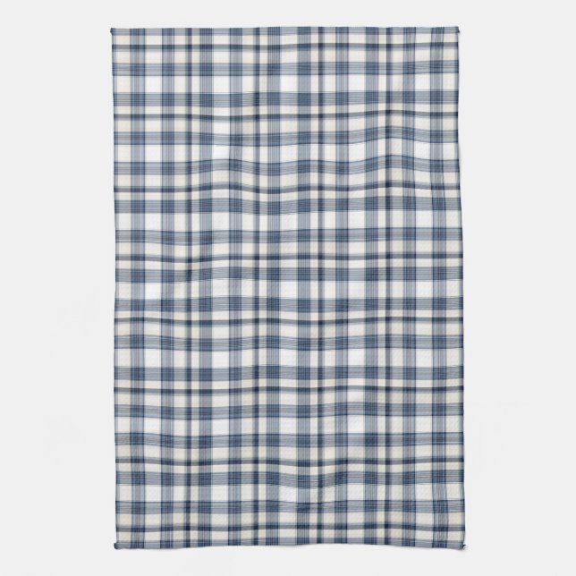 Paño De Cocina Tela escocesa blanca azul 1 (Vertical)