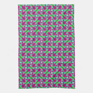 Paño De Cocina Tela JustPatterns ColorMix Rosa Verde