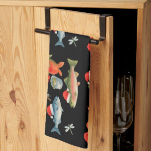 Paño De Cocina Tema de los Navidades de los amantes de la pesca