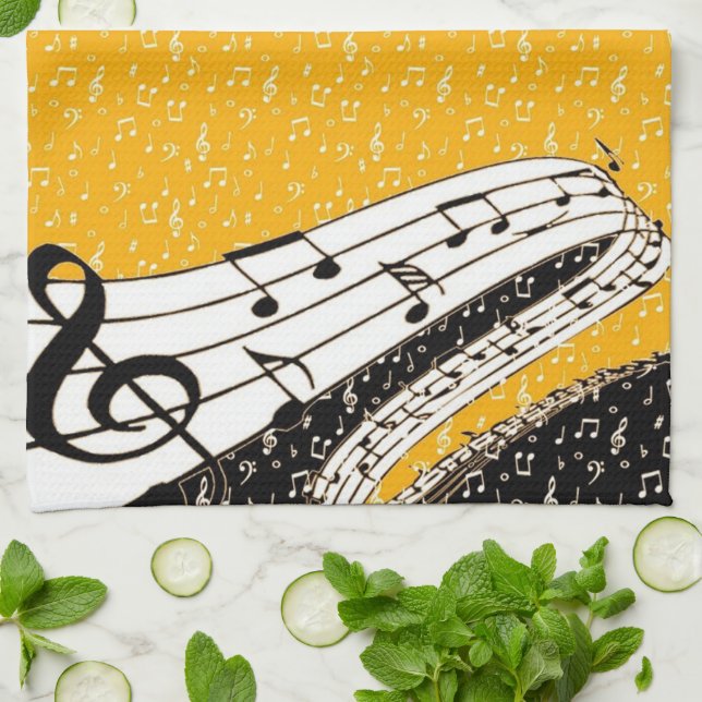Paño De Cocina tema de música dorada (Doblado)