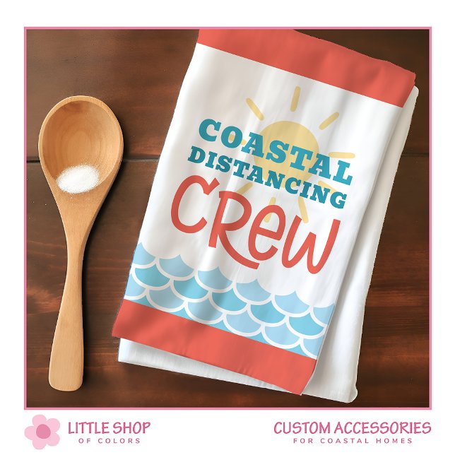 Paño De Cocina Tema de playa personalizable olas de sol (Subido por el creador)