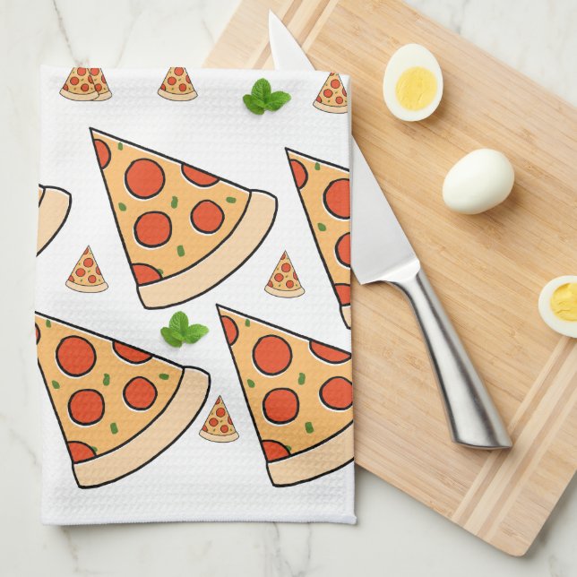 Paño De Cocina Tema Pizza (Doblado Cuarto)