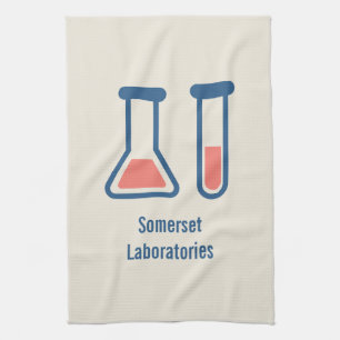 Paño De Cocina Temas de ciencia de beaker y de You Tube de prueba