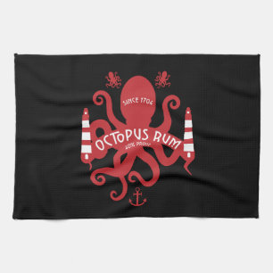 Paño De Cocina Temática Del Mar Y Fantasía   Octopus  Nautical Mu